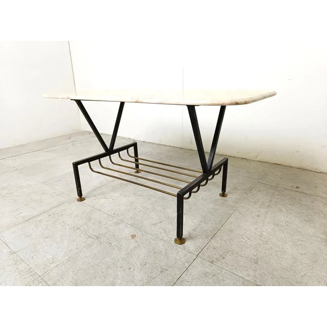 Vintage Italian Marble Coffee Table, 1950s For Sale - Image 9 of 10