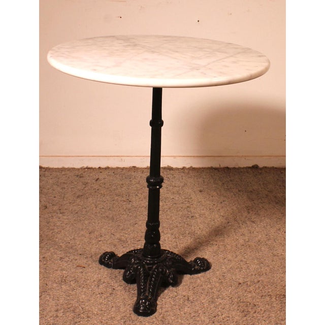 Round Bistro Table with Marble Top For Sale - Image 6 of 6
