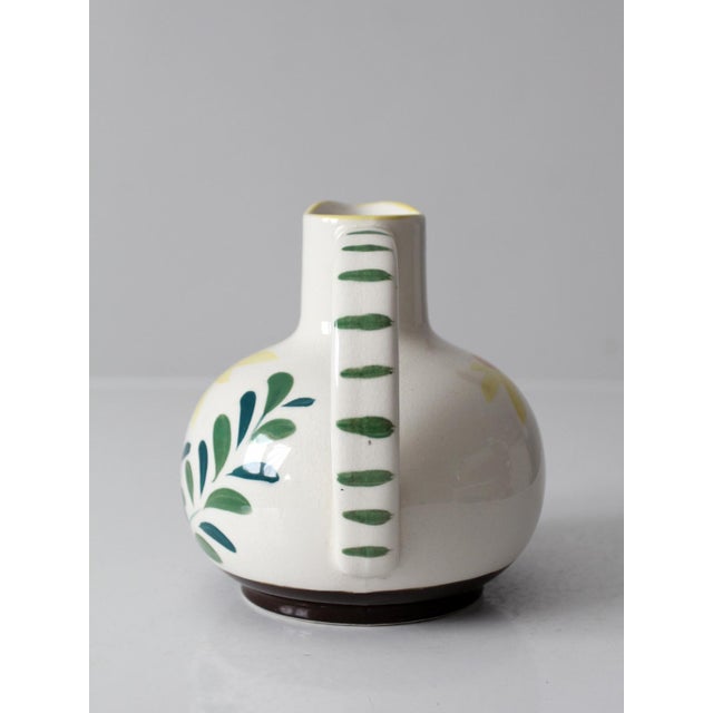 Mid 20th Century Mid-Century Modern Hand-Painted Nasco Floral Pitcher For Sale - Image 9 of 11