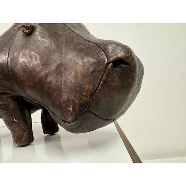 Vintage Leather Hippo by Dimitri Omersa for Liberty and Abercrombie and Fitch, 1970s For Sale - Image 3 of 18