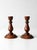 Farmhouse Vintage Turned Wood Candlestick Holders Pair For Sale - Image 3 of 10