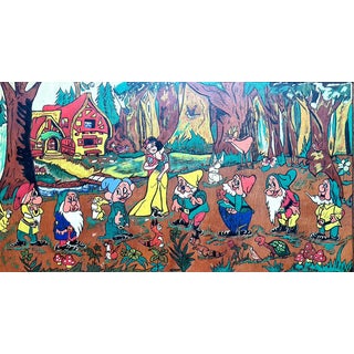 Snow White and the Seven Dwarfs, 1950s, Oil on Panel For Sale
