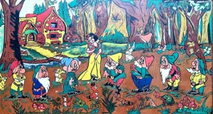 Snow White and the Seven Dwarfs, 1950s, Oil on Panel