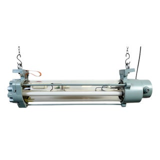 East German Industrial Fluorescent Tube Light from Leuchtenbau Wittenberg, 1980s For Sale