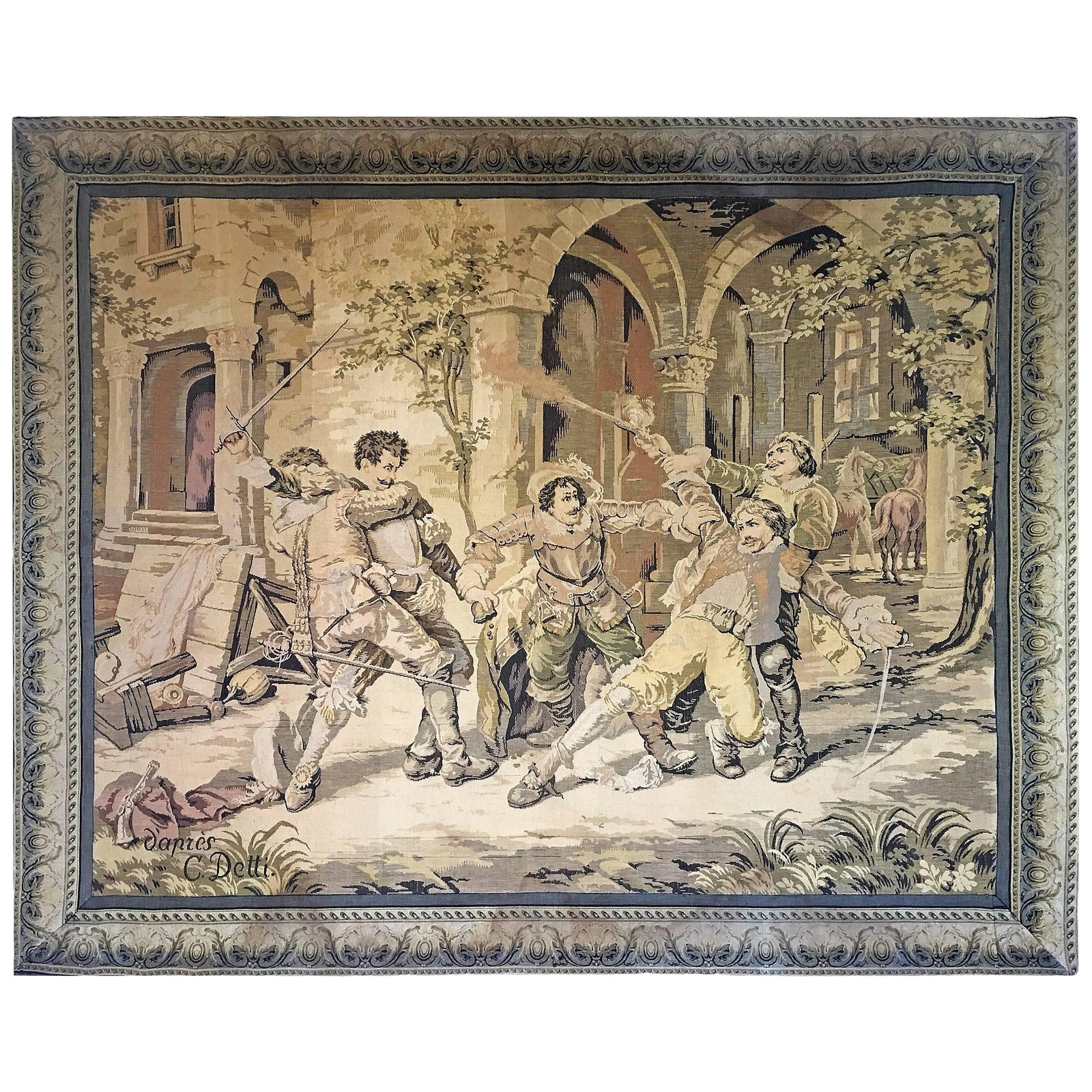 Large Antique Italian Tapestry, Circa 1880. Cesare Auguste Detti Chairish