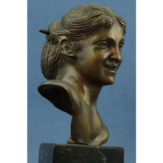 20th Century Bronze Bust Sculpture of Girl with a Laugh by Vincenzo Gemito, Italy For Sale - Image 11 of 18