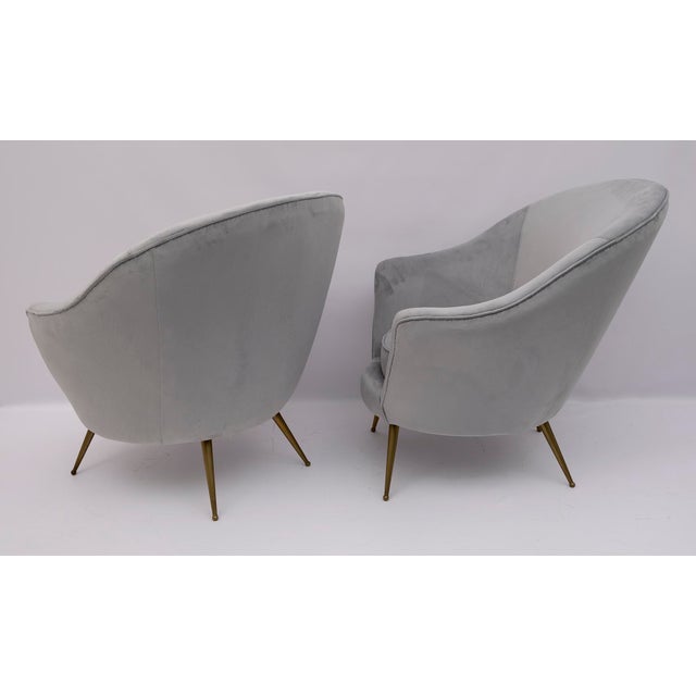 Mid-Century Modern Velvet Chairs by Federico Munari, Italy, 1950s, Set of 2 For Sale - Image 4 of 9