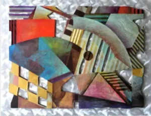 Mixed Media 3d Relief Art (54"x42") "Circularity in Motion" by Richard Hall