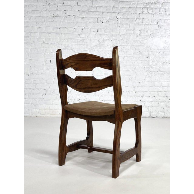 Dining Chairs in Wood and Fabric by Guillerme et Chambron, 1950s, Set of 6 For Sale - Image 9 of 10
