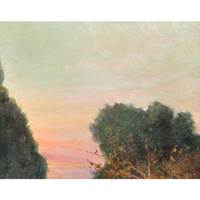 Claudia Bret-Charbonnier, A Barge Carrying Barrels of Wine on the Canal du Midi, 1920s, Oil on Canvas, Framed For Sale - Image 7 of 18