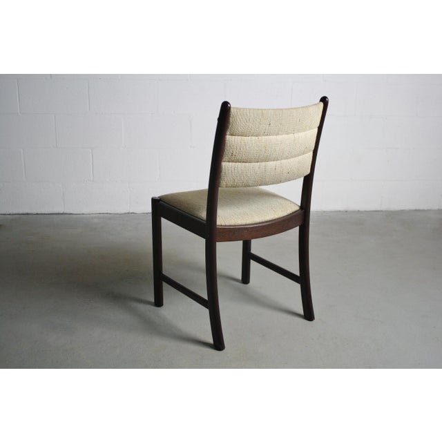 Danish Modern Dining Chairs in Afromosia and Knit Fabric - A Set of 4 For Sale - Image 9 of 12