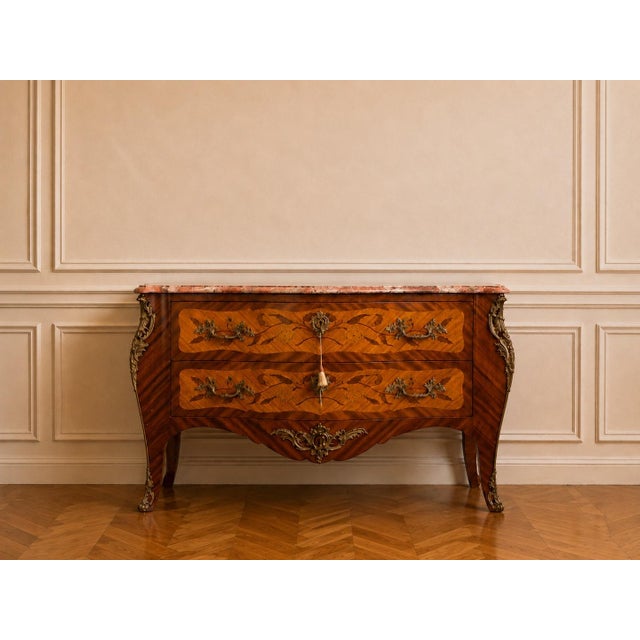 1900s French Louis XVI Fruitwood Marble Commode For Sale - Image 16 of 17