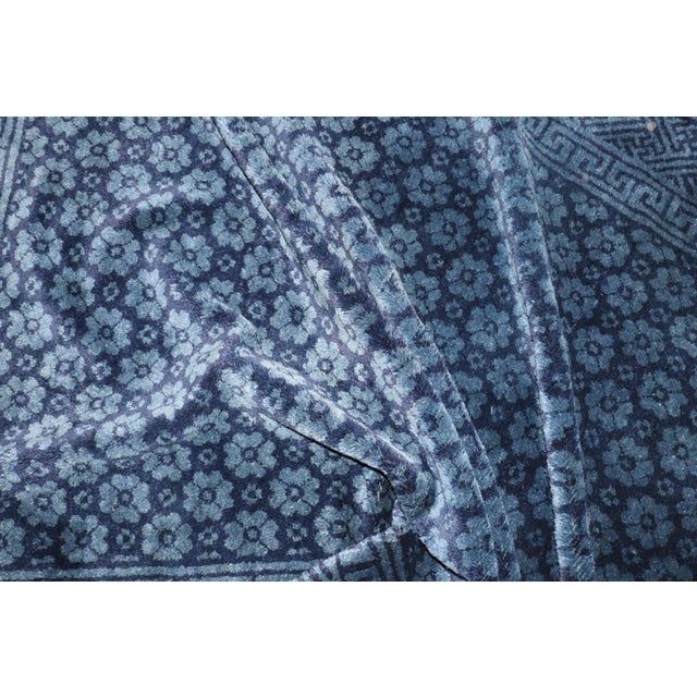 Textile Vintage Blue Tibetan Plush Pile Accent Size Rug - 5'4" x 7'3" For Sale - Image 7 of 7