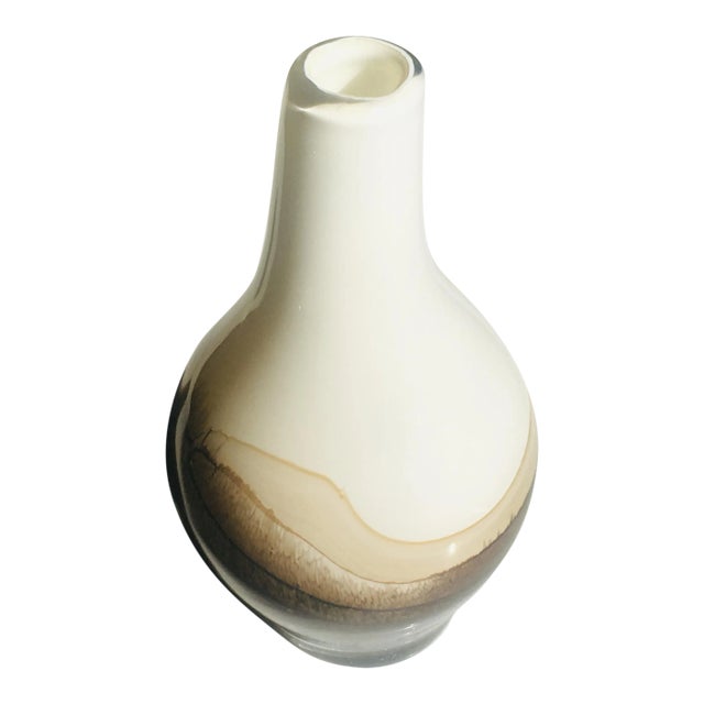 Murano Italian Ombre Glass Vase 1970s Hand Blown Mid Century Modern For Sale