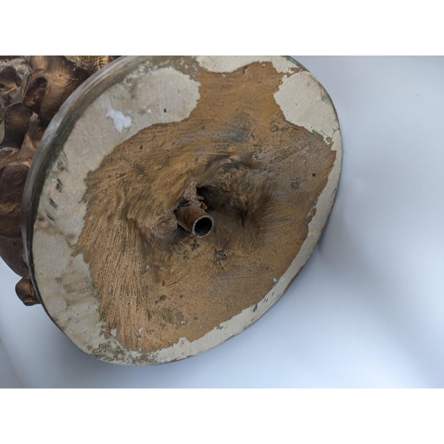 Monumental Gothic Revival Angel Pedestal Candleholder With Mythological Dragon Base For Sale - Image 13 of 16