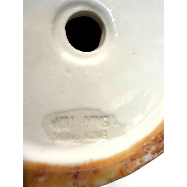 Vintage Wai Ming Hong Kong Blanc De Chine Porcelain Guanyin Lotus Statue 14" For Sale - Image 14 of 15