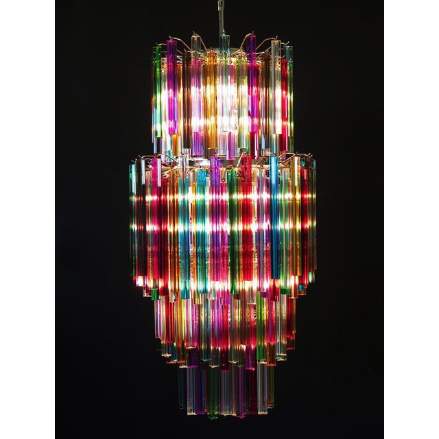 Italian Murano Arlecchino Glass Chandeliers, 1990s, Set of 2 For Sale - Image 10 of 14