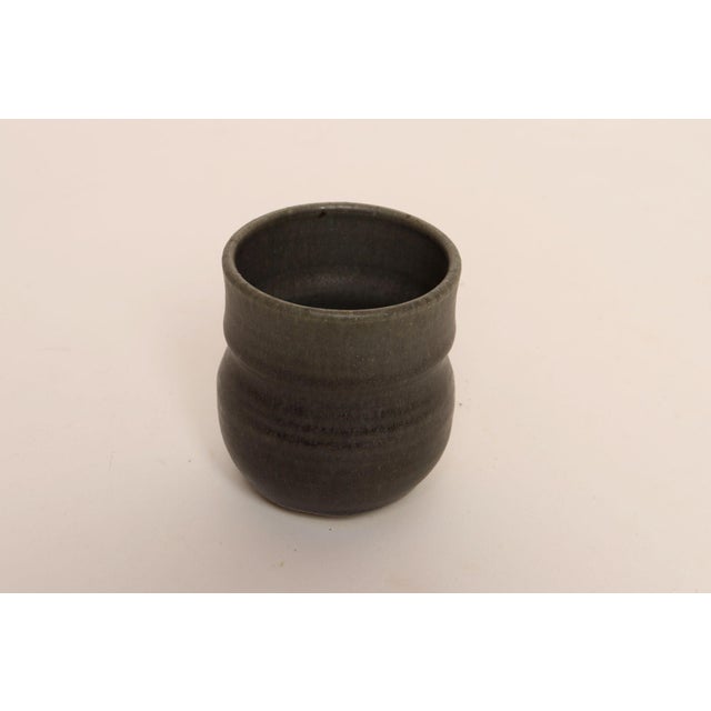 1990s Petite Vintage Slate Glazed Studio Stoneware Bud Vase by Deanna Nichols For Sale - Image 5 of 18
