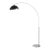 1960s 92" Adjustable Mid Century Luna Bella Floor Lamp - Modern Arc Lamp, Matte Black/Silver Shade, Dimmable, Satin Nickel For Sale