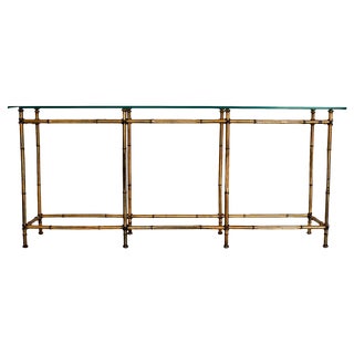 Faux Bamboo Console Table For Sale