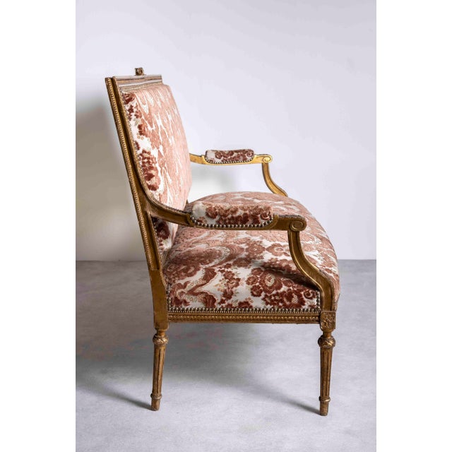 Wood Louis XVI Sofa in Tapestry For Sale - Image 7 of 14