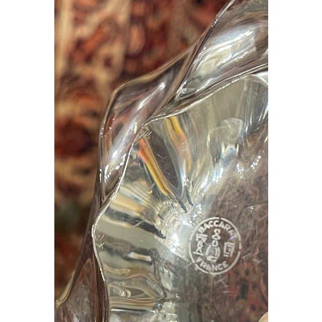 Glass Set of Five Baccarat Crystal Animal Figures & Bowl. Late 20th Century. For Sale - Image 7 of 7