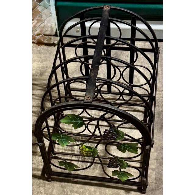 Mid 20th Century Mid 20th Century Wrought Iron 9-Bottle Wine Holder For Sale - Image 5 of 6