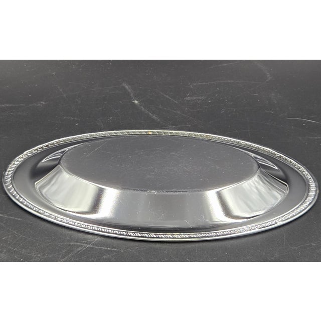Silver Vintage Ornate Silver-Plated Oval Serving Tray For Sale - Image 8 of 18