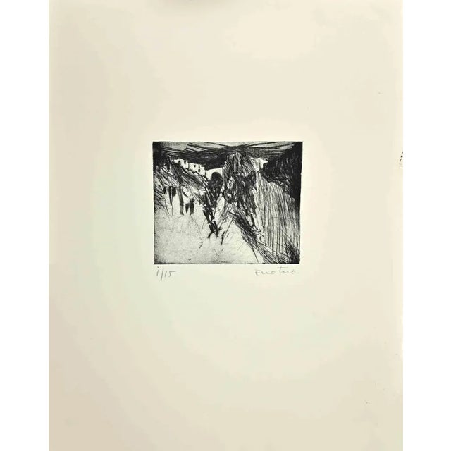 Landscape is an Etching and Aquatint realized by Enotrio Pugliese in 1967. Hand-signed by the artist on the lower....
