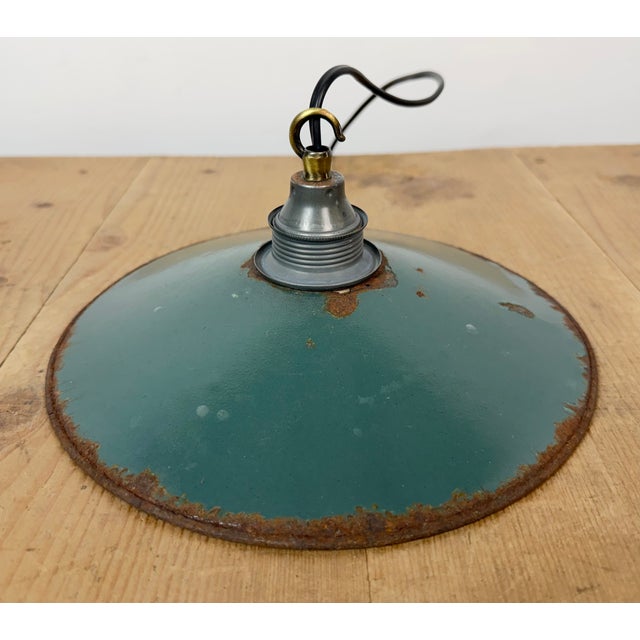 Industrial Green Enamel Light, 1950s For Sale - Image 14 of 17