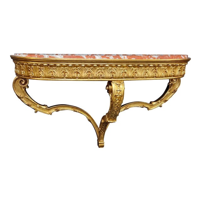 Console in Wood and Marble, 1930s For Sale - Image 3 of 6