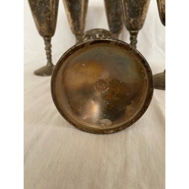 F.B. Rogers Silver Co. Vintage f.b. Rogers Silver Co. Silverplate Drinking Goblets- Set of 6 For Sale - Image 4 of 7