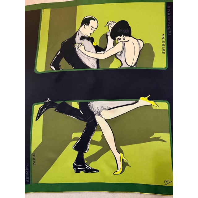 Contemporary HERMÈS SWINGING saint-GERMAIN Silk Scarf designed by Jean Louis Clerc and Anamorphee 2007 For Sale - Image 3 of 10