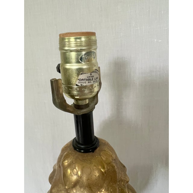 Wood Mid-Century Hollywood Regency Style Gold Table Lamp For Sale - Image 7 of 11