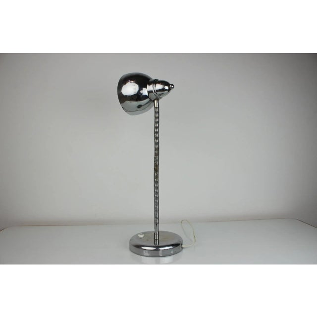 Vintage Table Chrome Lamp, 1950s For Sale - Image 3 of 12