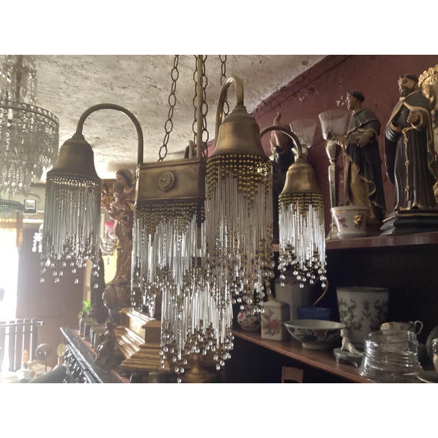 Vintage Glass Beads Chandelier, 1920s For Sale - Image 6 of 14