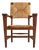 French Wood + Rush Armchair, 1940s For Sale