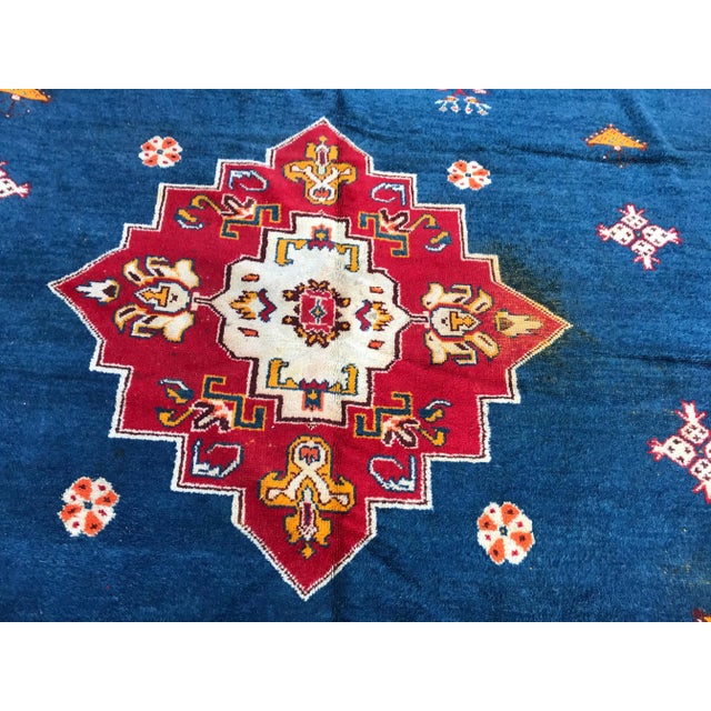 Textile Large Vintage Moroccan Hand Knotted Rug For Sale - Image 7 of 17