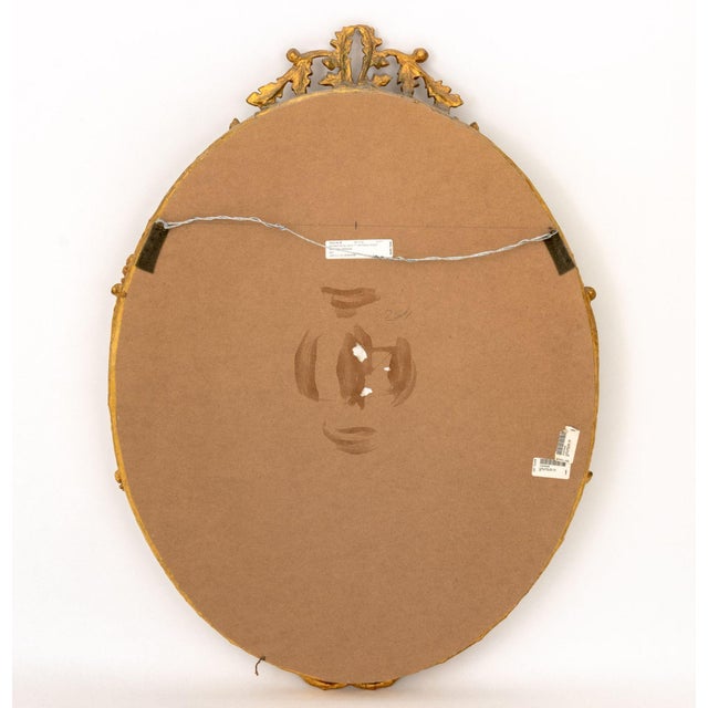 Louis XVI Style Giltwood Oval Beveled Mirror For Sale In New York - Image 6 of 6