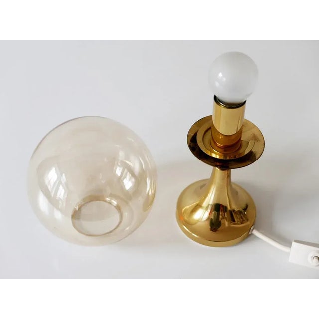 Beige Mid-Century Modern Brass Table Lamp from Sölken Leuchten, Germany, 1960s For Sale - Image 8 of 12