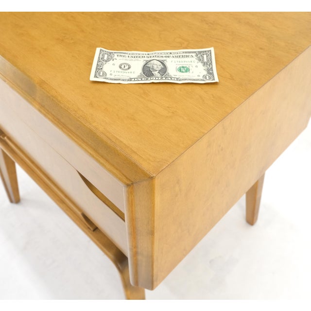 Tangerine Pair Swedish Edmond Spence 2 Drawer Blond Birch Night Bed Stands Cabinets MINT! For Sale - Image 8 of 16