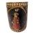 Mid-20th Century Hand-Painted Rajasthani Wooden Vessel With Mughal Court Portraits For Sale