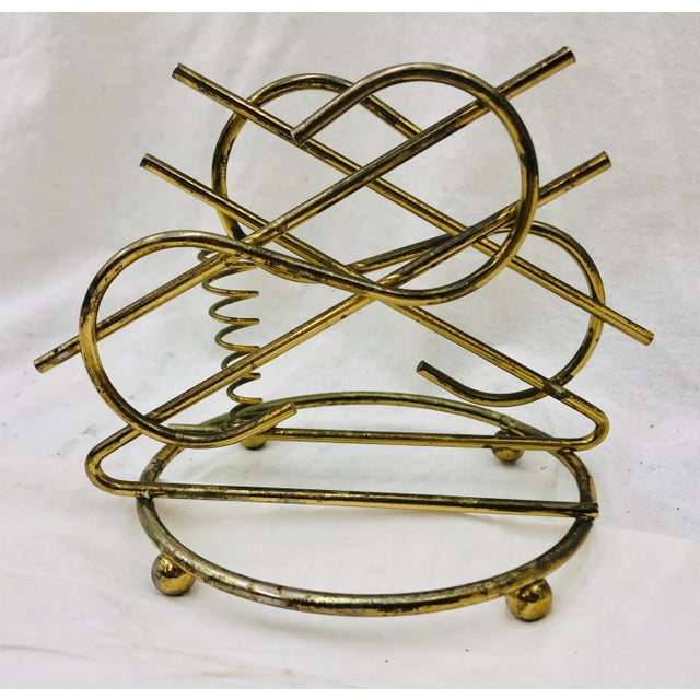 Mid 20th Century Vintage Gold Brass Bill Holder For Sale - Image 5 of 7