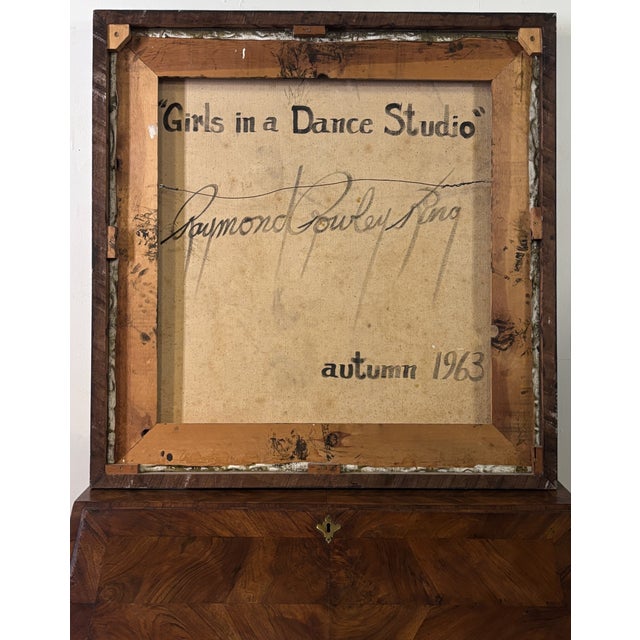 Mid 20th Century Mid 20th Century Painting by California Artist Raymond Rowley King 'Girls in a Dance Studio' For Sale - Image 5 of 5