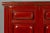 Chinese Red Cabinet With Doors and Hidden Drawers and Distressed Gold Accents For Sale - Image 10 of 13