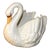 Painted Ceramic White Swan Planter - Signed 1969 For Sale