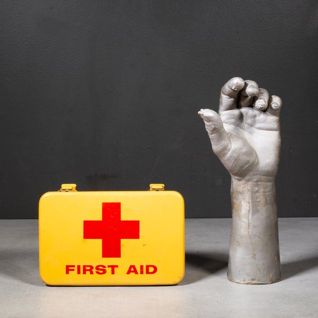 Mid-Century Industrial Metal First Aid Box c.1950 For Sale - Image 9 of 9