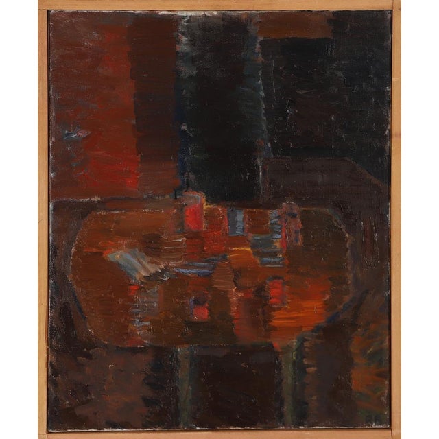 Original swedish oil on canvas – “set” by rune bergström – vintage & framed – 61 × 50 cm (24.0" × 19.7") a...