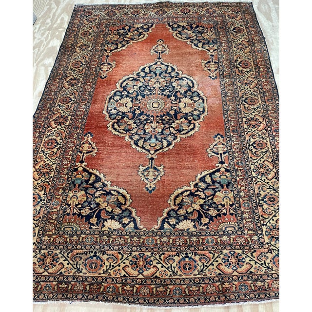 Antique Persian Feraghan Sarouk, the Most Decorative, as Is For Sale In Chicago - Image 6 of 9
