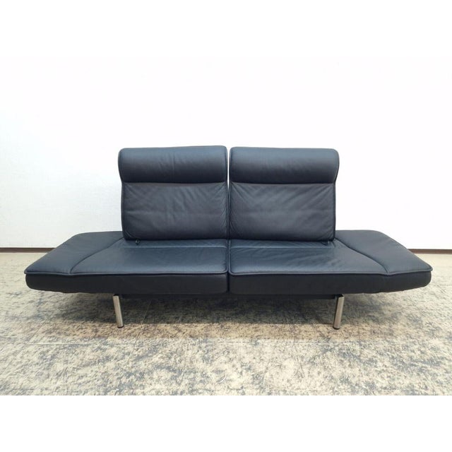 Top-preserved De Sede DS 450 genuine leather sofa in the color black #2 Easy conversion from sofa to lounger. Designed by...